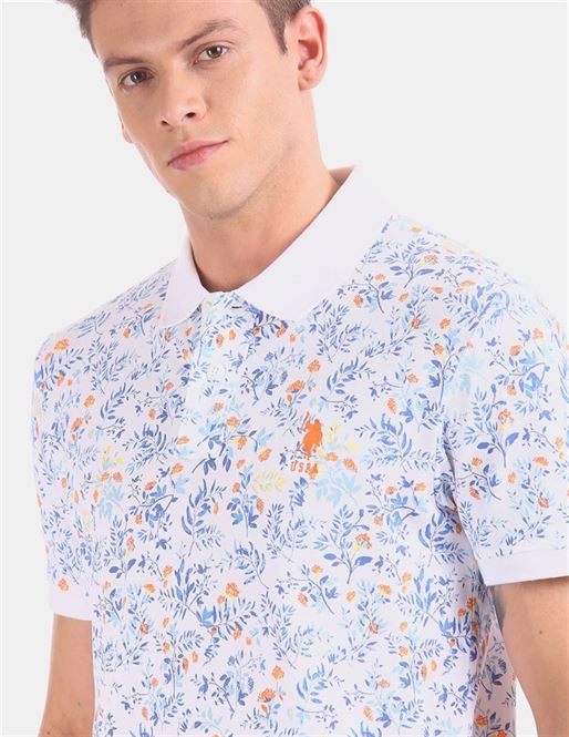 U.S.Polo Assn. Men Casual Wear White T-Shirt